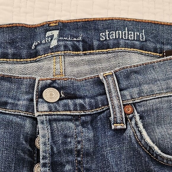 7 For All Mankind Standard Jeans Men's 36x30 Straight Leg Button Fly EUC Stretch - Picture 10 of 16